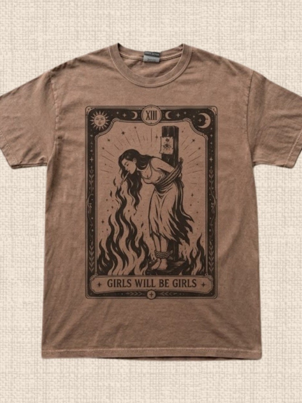 Girls Will Be Girls Witches Gildan Brown T-Shirt